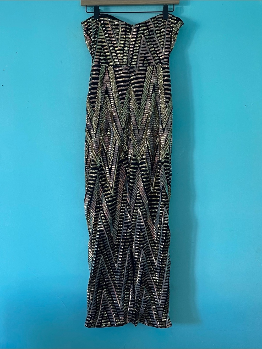 Love & Lemonade Sequin Party Maxi Gown XL Abrstract Prom Magical Shimmering - Picture 14 of 16